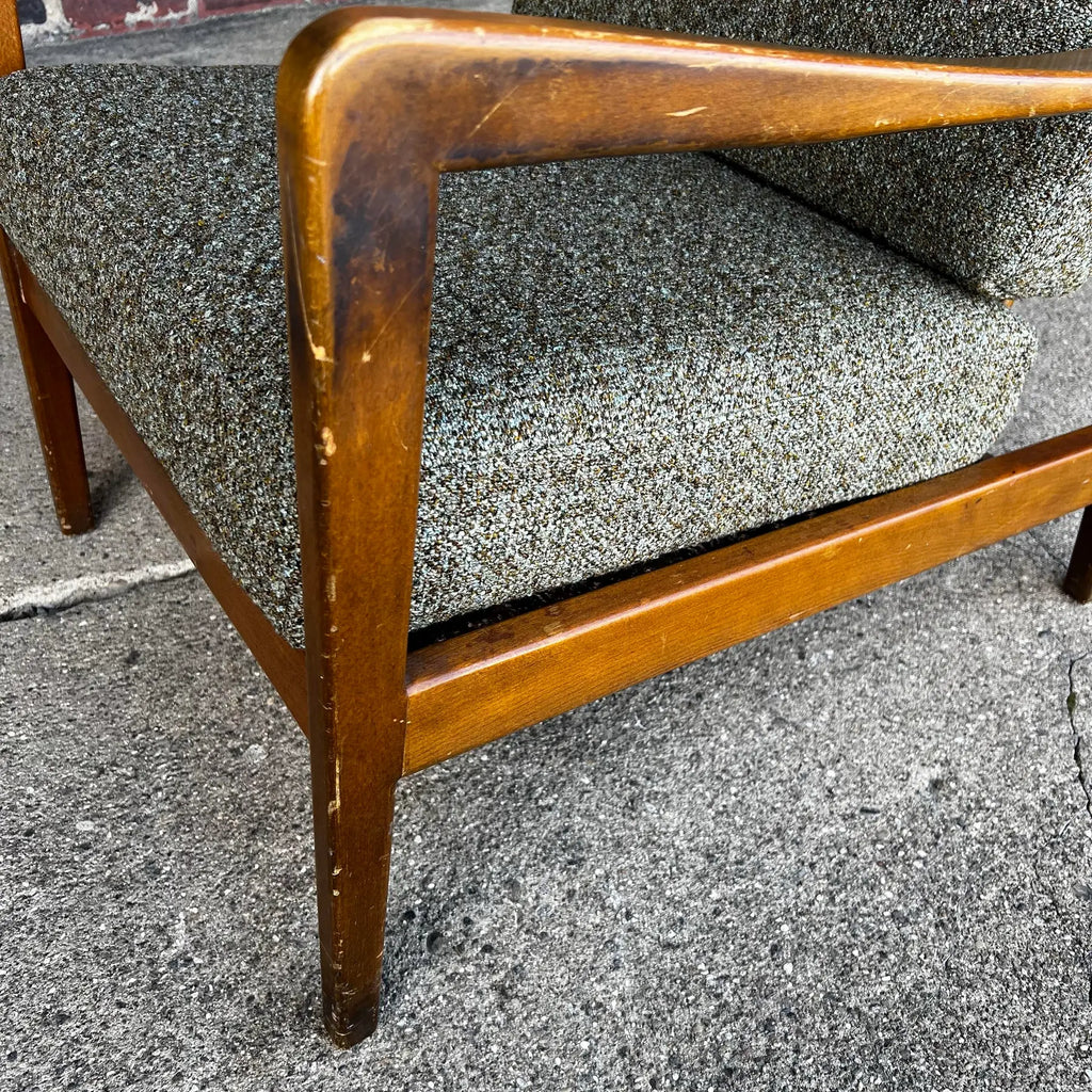 Dux Lounge Chair With New Foam and Fabric Straps (Green Tweed)