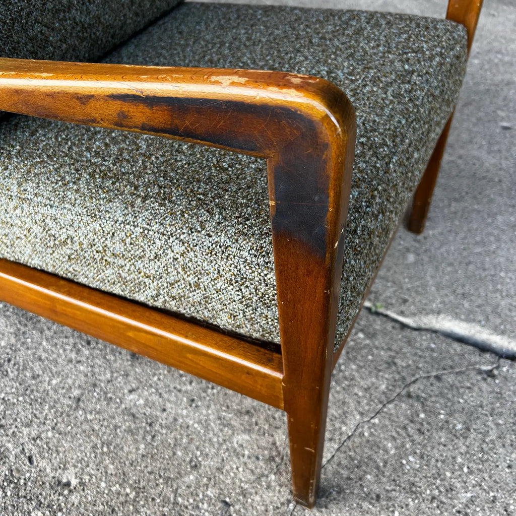 Dux Lounge Chair With New Foam and Fabric Straps (Green Tweed)