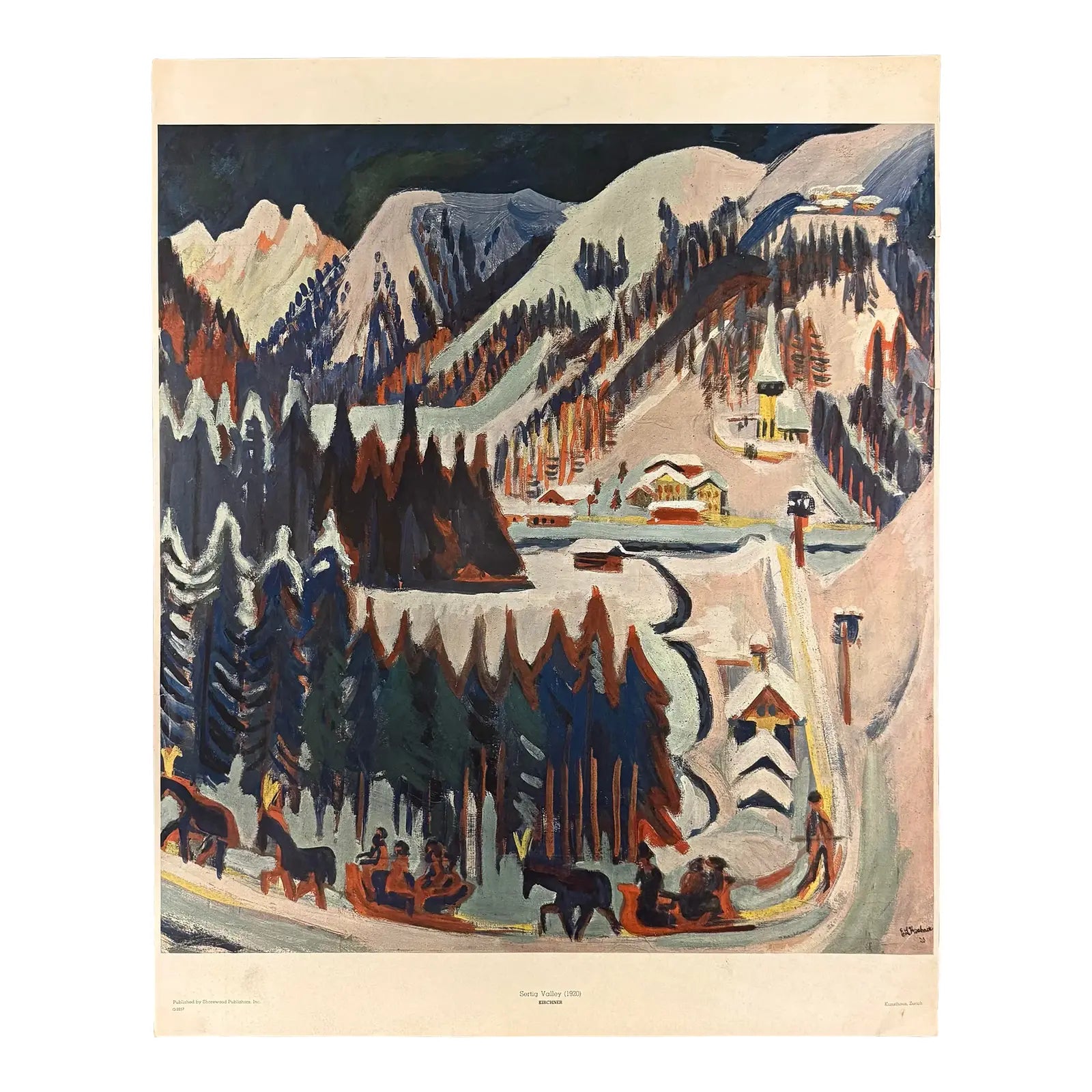 1920 Ernst Ludwig Kirchner “Sertig Valley” Landscape Poster