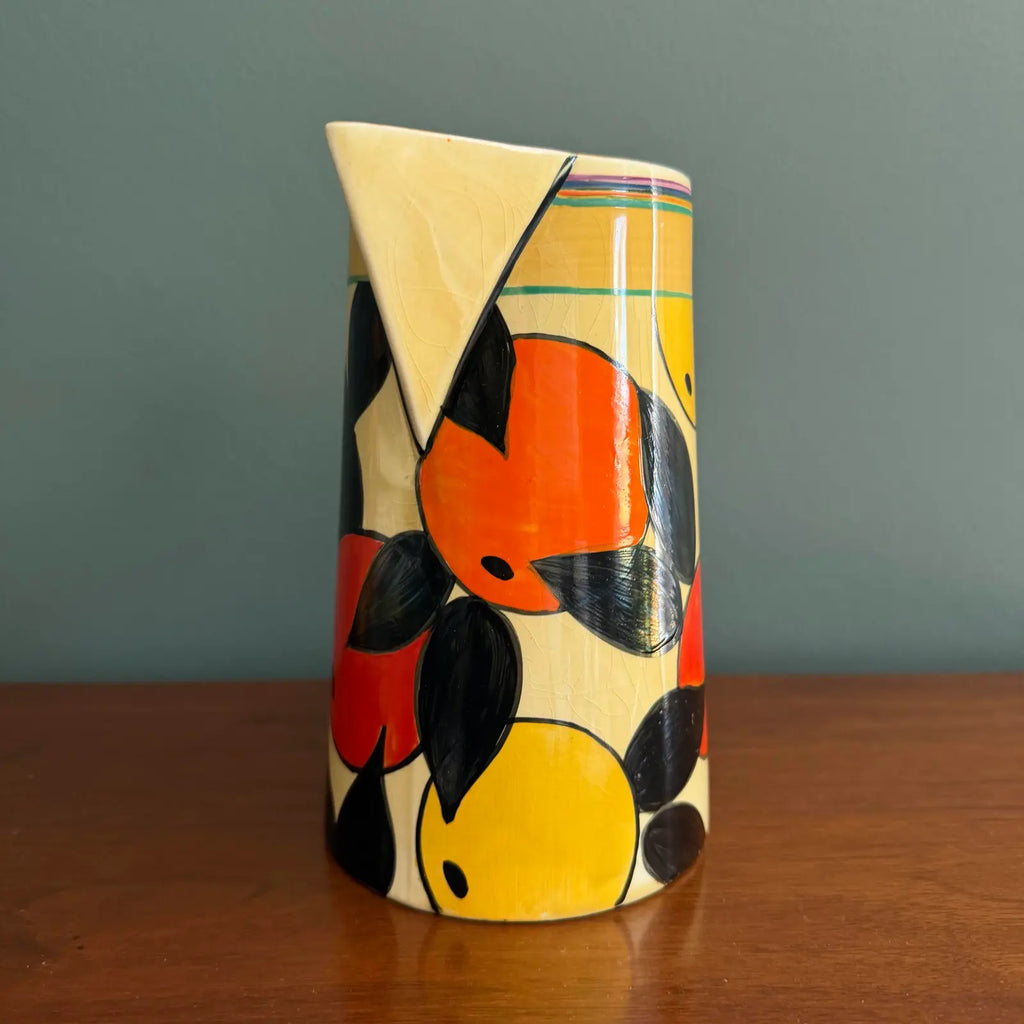 1930s Clarice Cliff Orange & Lemon Pattern Odilon Jug – Scarce Shape