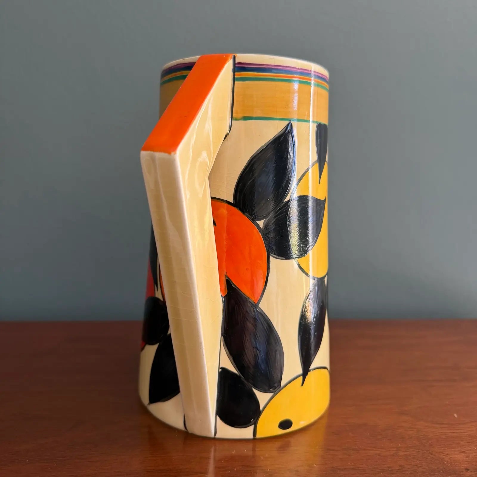1930s Clarice Cliff Orange & Lemon Pattern Odilon Jug – Scarce Shape