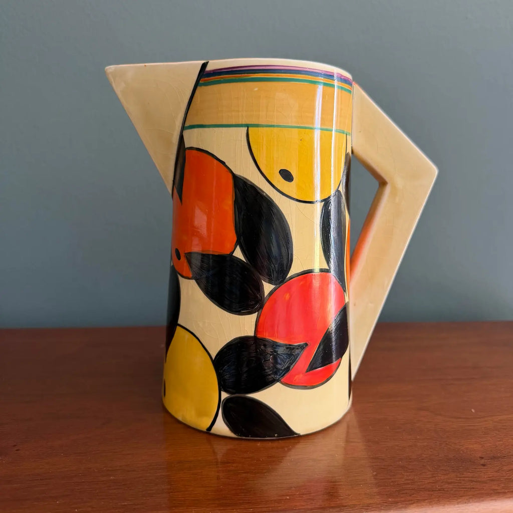1930s Clarice Cliff Orange & Lemon Pattern Odilon Jug – Scarce Shape