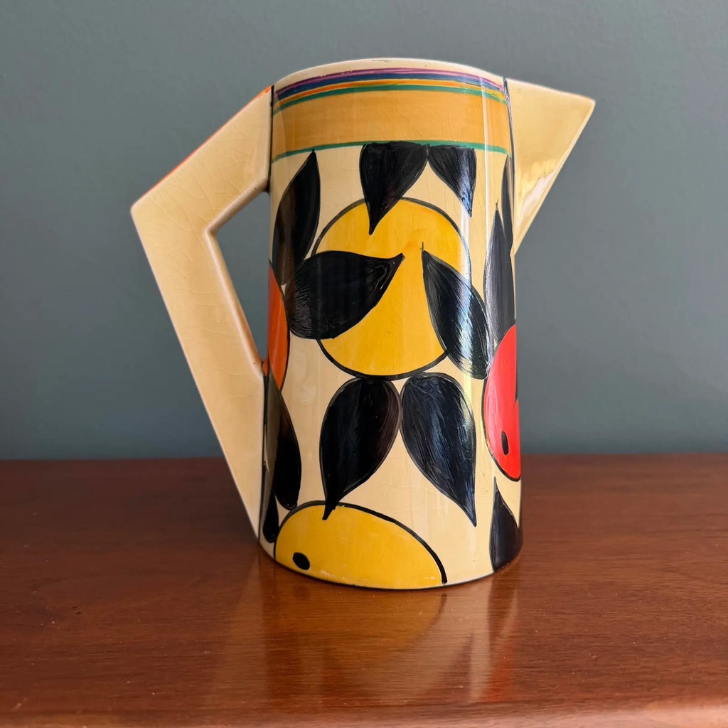 1930s Clarice Cliff Orange & Lemon Pattern Odilon Jug – Scarce Shape