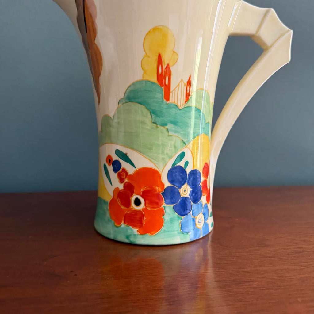 1933 Clarice Cliff “Secrets” Pattern Daffodil Shape Jug – Scarce Form