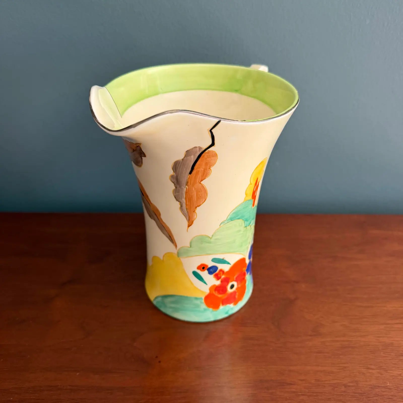 1933 Clarice Cliff “Secrets” Pattern Daffodil Shape Jug – Scarce Form