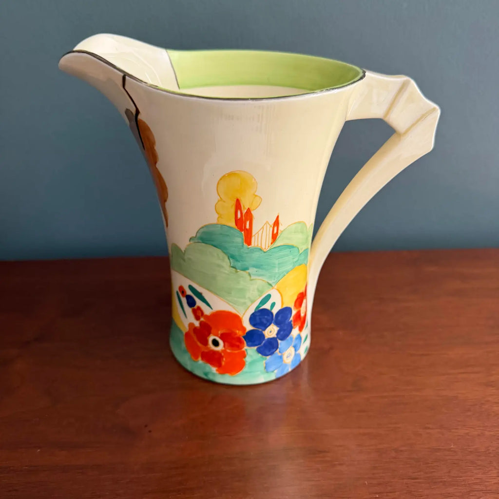 1933 Clarice Cliff “Secrets” Pattern Daffodil Shape Jug – Scarce Form