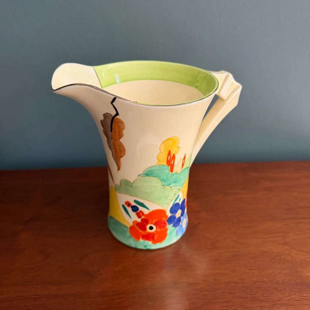 1933 Clarice Cliff “Secrets” Pattern Daffodil Shape Jug – Scarce Form