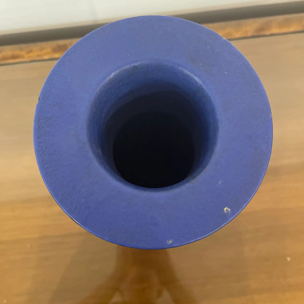 1950s Mid-Century Blue Italian Vase Bittosi or Aldo Lundi Style