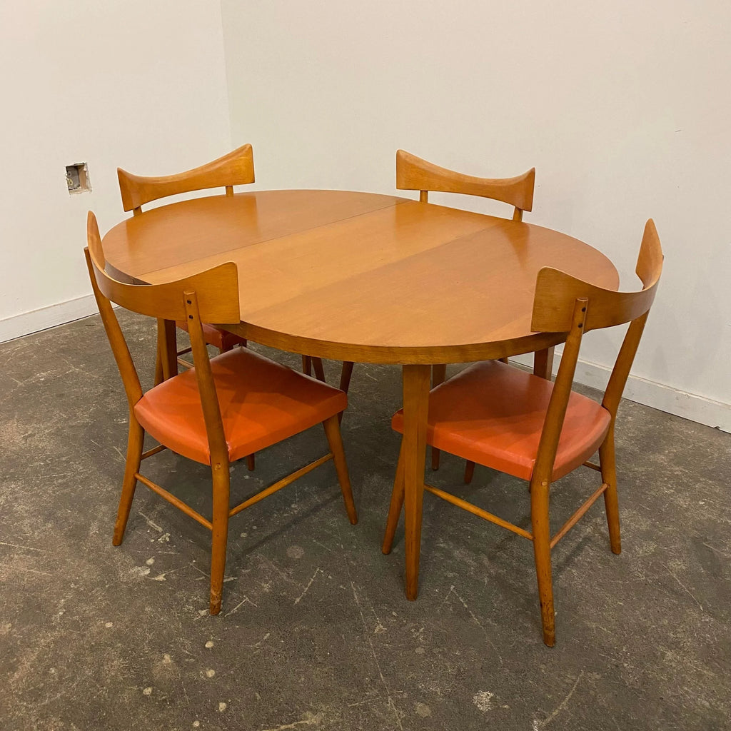 1950s Paul McCobb Planner Group Dining Table and Chairs with One Leaf - 6 Pieces