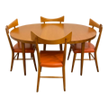 1950s Paul McCobb Planner Group Dining Table and Chairs with One Leaf - 6 Pieces