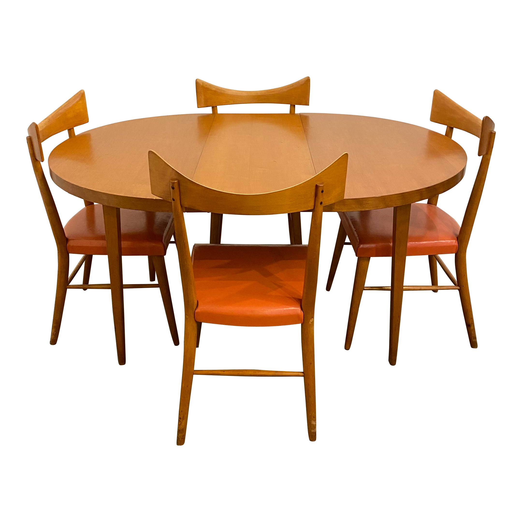 1950s Paul McCobb Planner Group Dining Table and Chairs with One Leaf - 6 Pieces