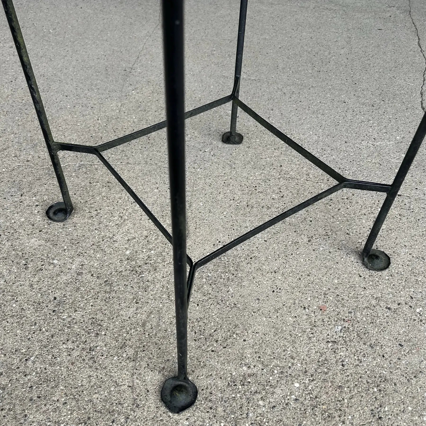 1950s Salterini Outdoor Patio Iron Tall Side Table, Attributed
