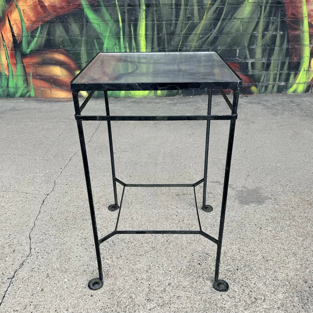 1950s Salterini Outdoor Patio Iron Tall Side Table, Attributed