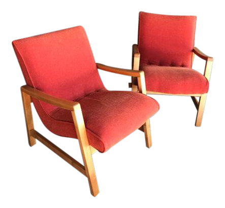 Pair of Jens Risom Lounge Arm Chairs