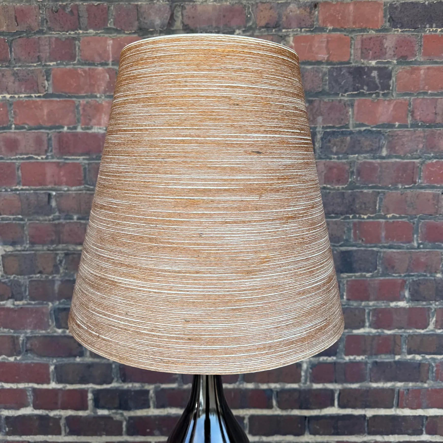 1960s Mid-Century Modern Lotte and Gunnar Bostlund Danish Brown Ceramic Table Lamp