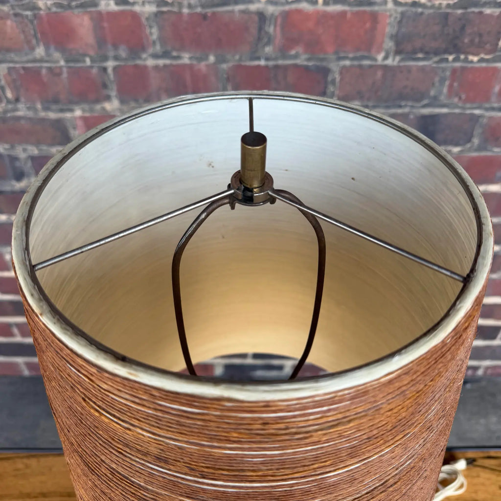 1960s Mid-Century Modern Lotte and Gunnar Bostlund Danish Gold Yellow Ceramic Table Lamp