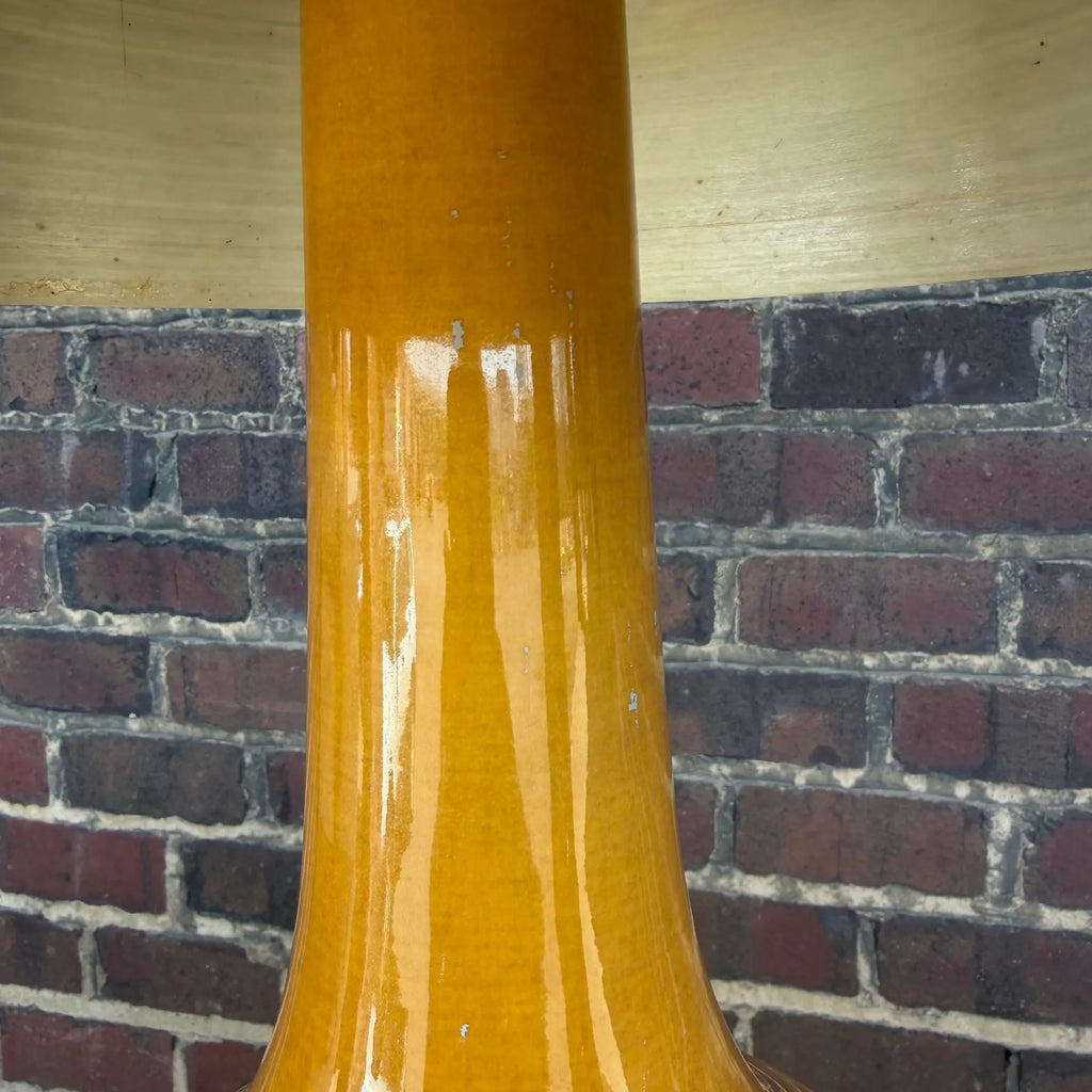 1960s Mid-Century Modern Lotte and Gunnar Bostlund Danish Gold Yellow Ceramic Table Lamp