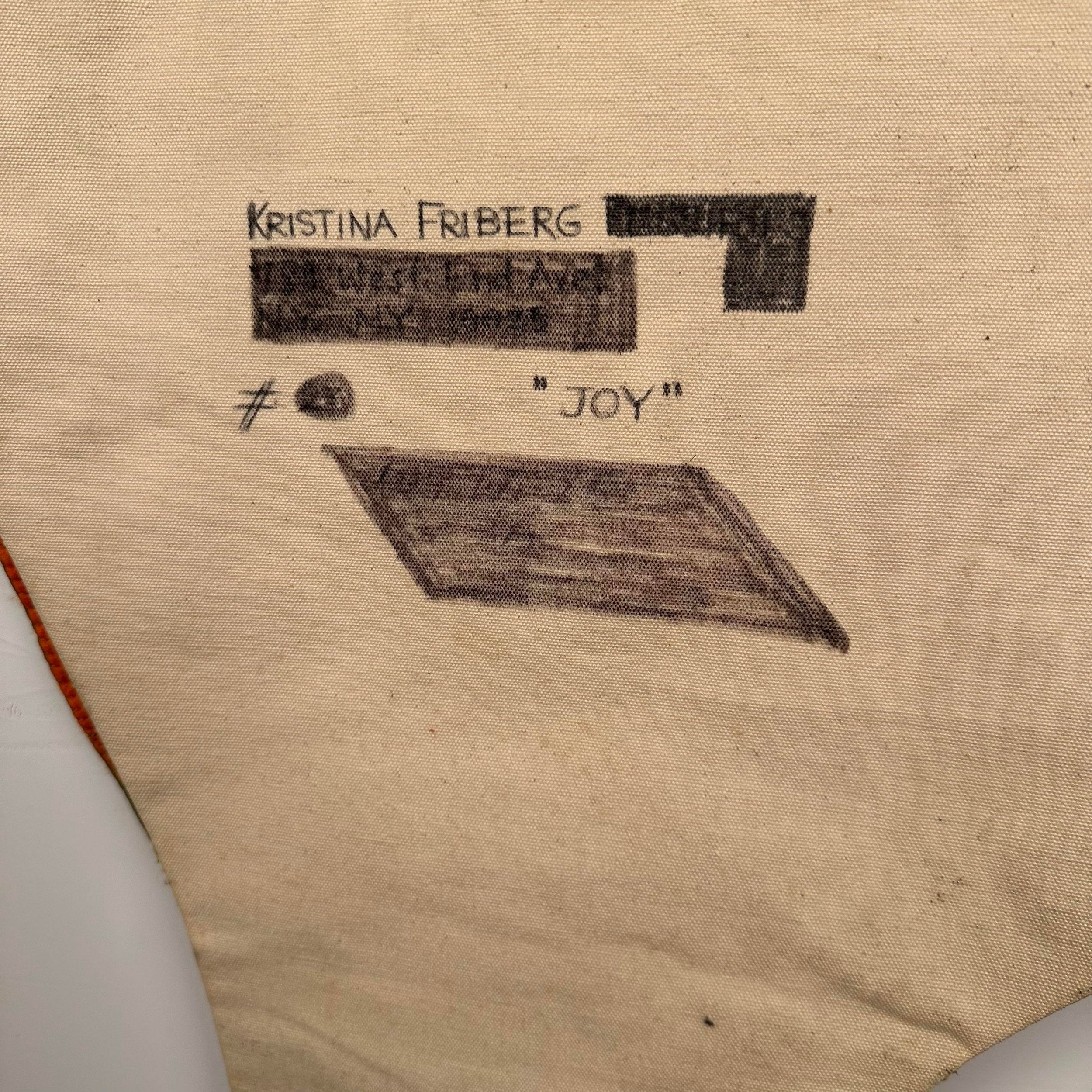 1960s Studio Made Kristina Friberg Fiber Art Tapestry “Joy”