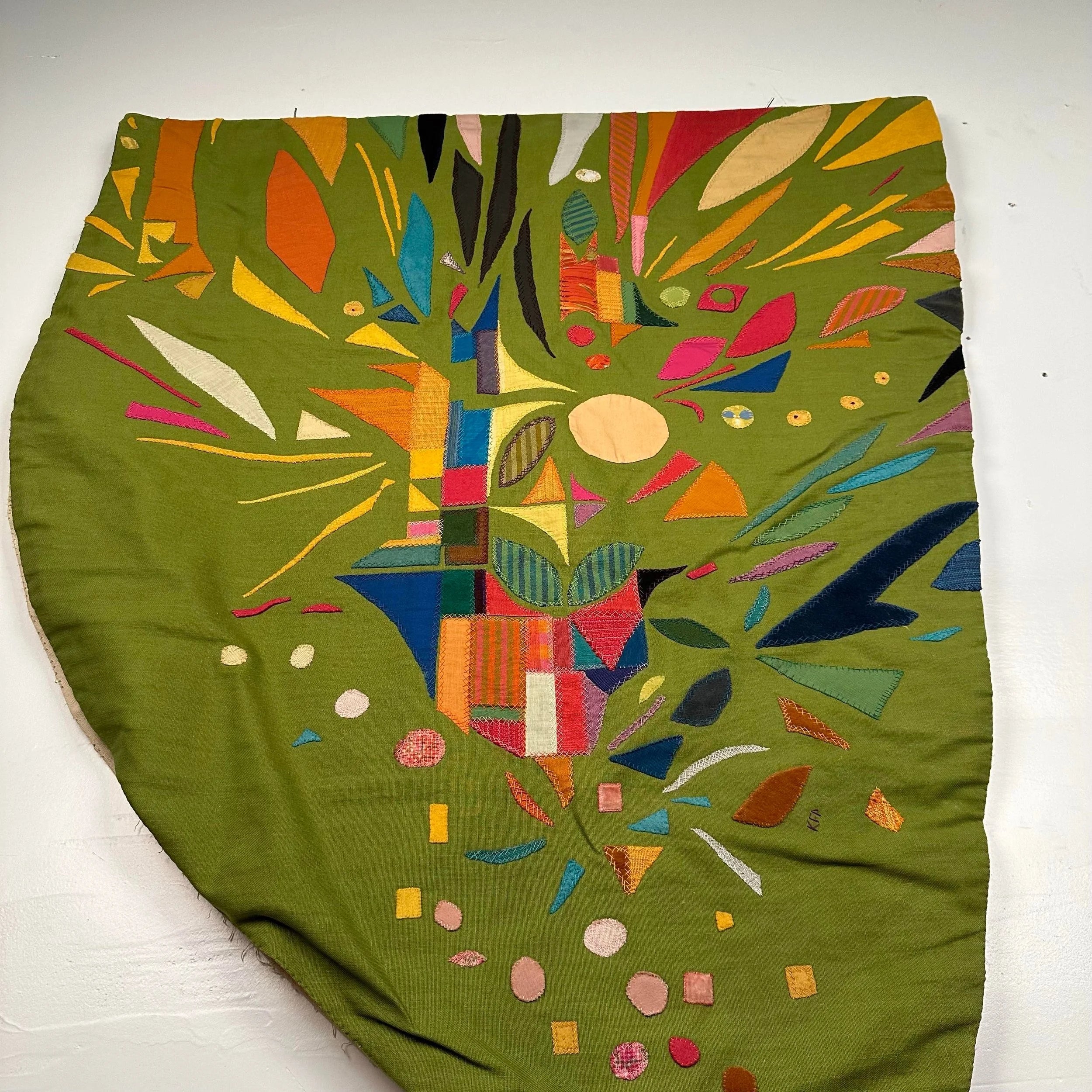 1960s Studio Made Kristina Friberg Fiber Art Tapestry “Joy”