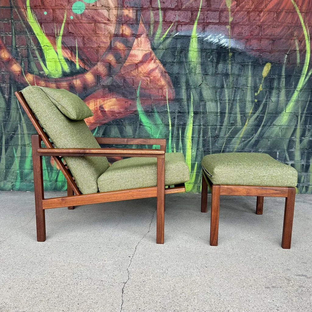 1969 Studio Made Arden Riddle Lounge Chair and Ottoman