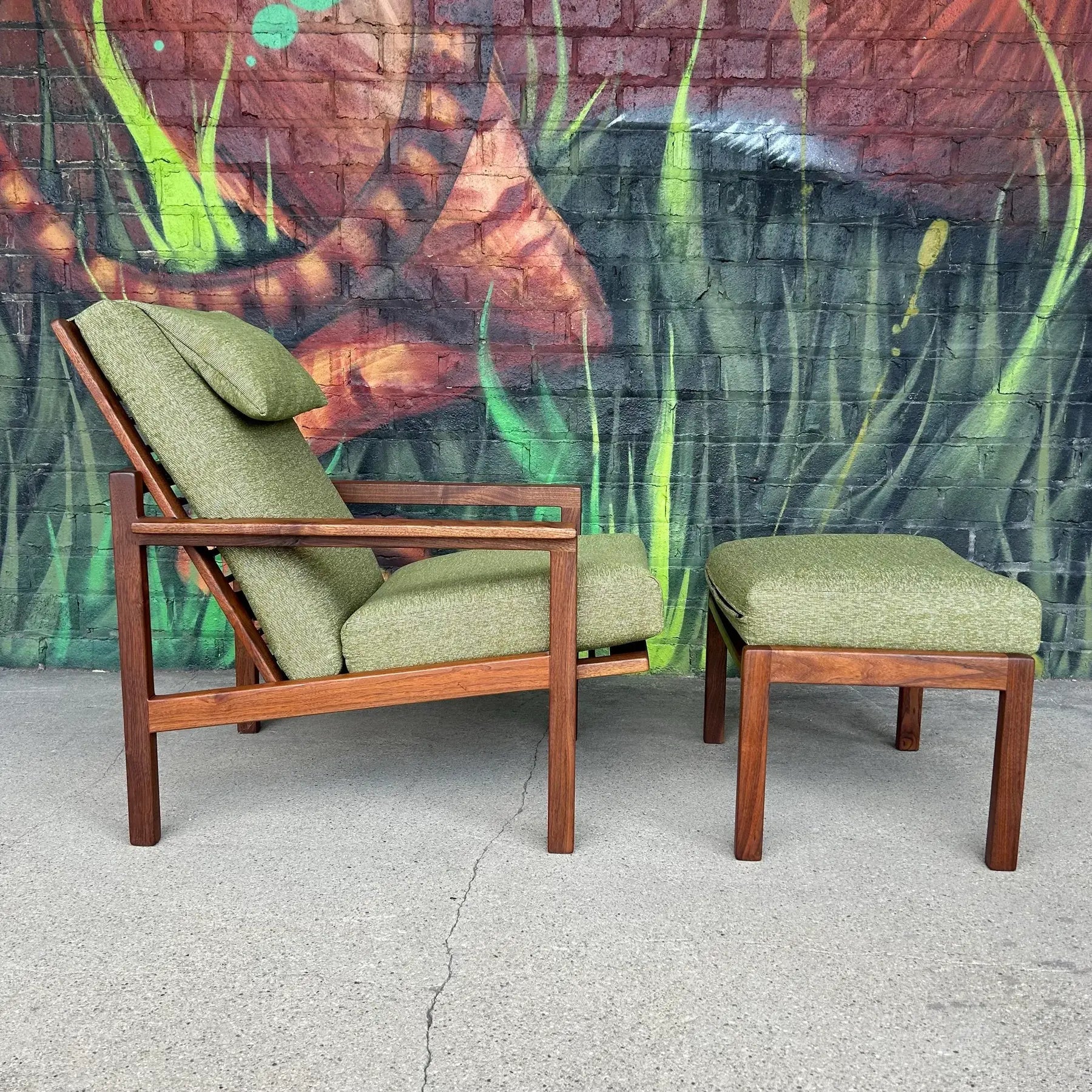 1969 Studio Made Arden Riddle Lounge Chair and Ottoman