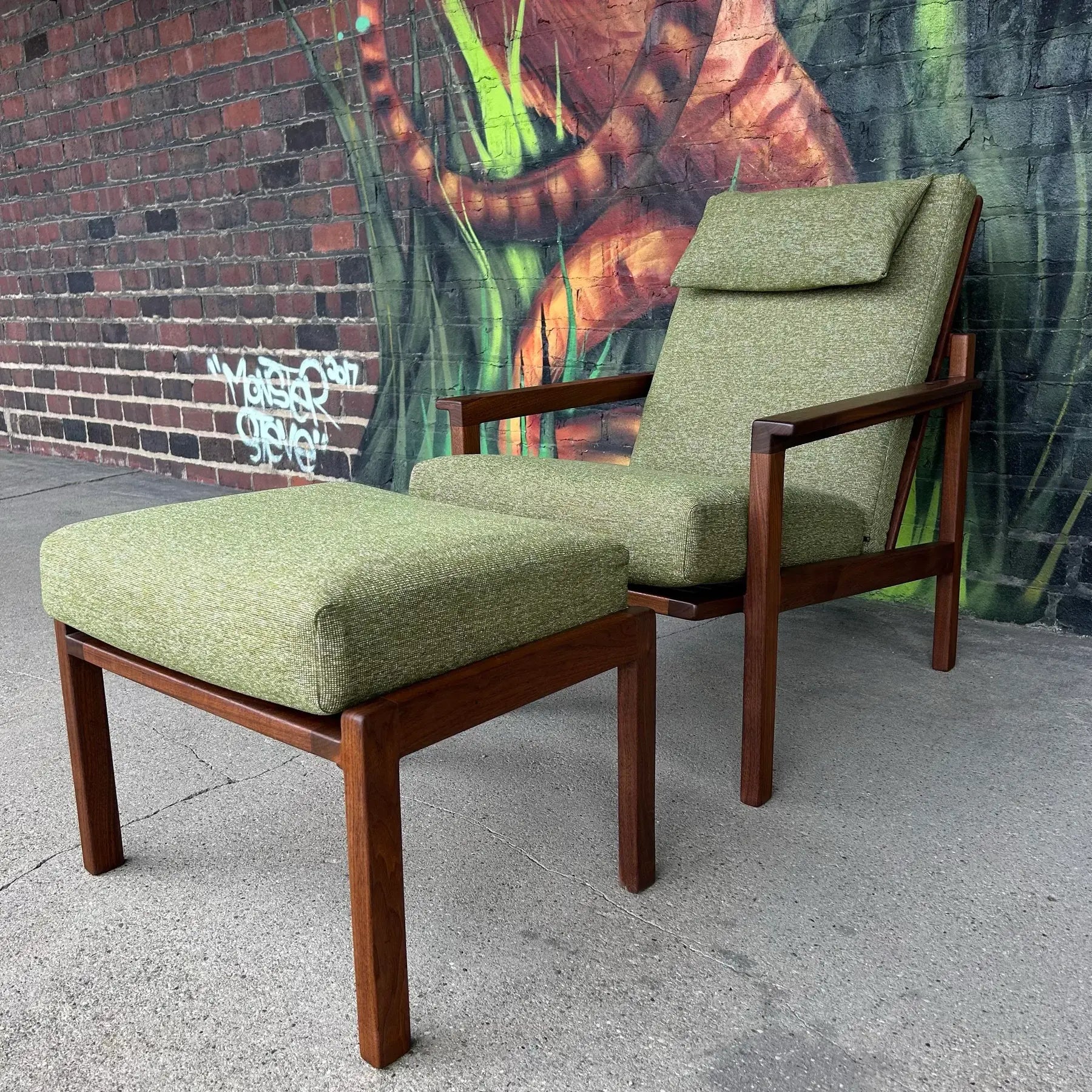 1969 Studio Made Arden Riddle Lounge Chair and Ottoman