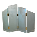 1970s Art Deco Style Glass Divider Sandblasted Glass With Brass Hardware