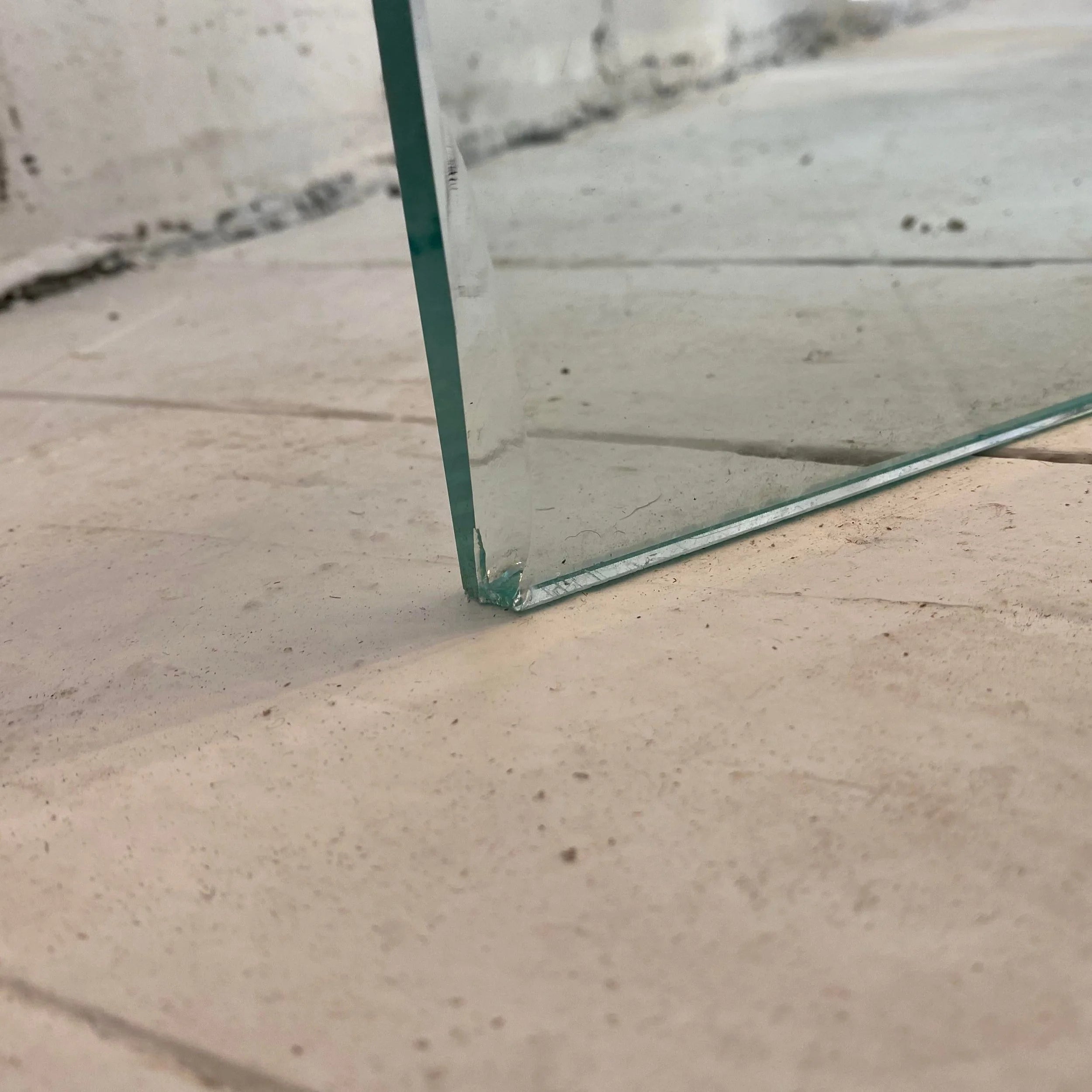1970s Art Deco Style Glass Divider Sandblasted Glass With Brass Hardware