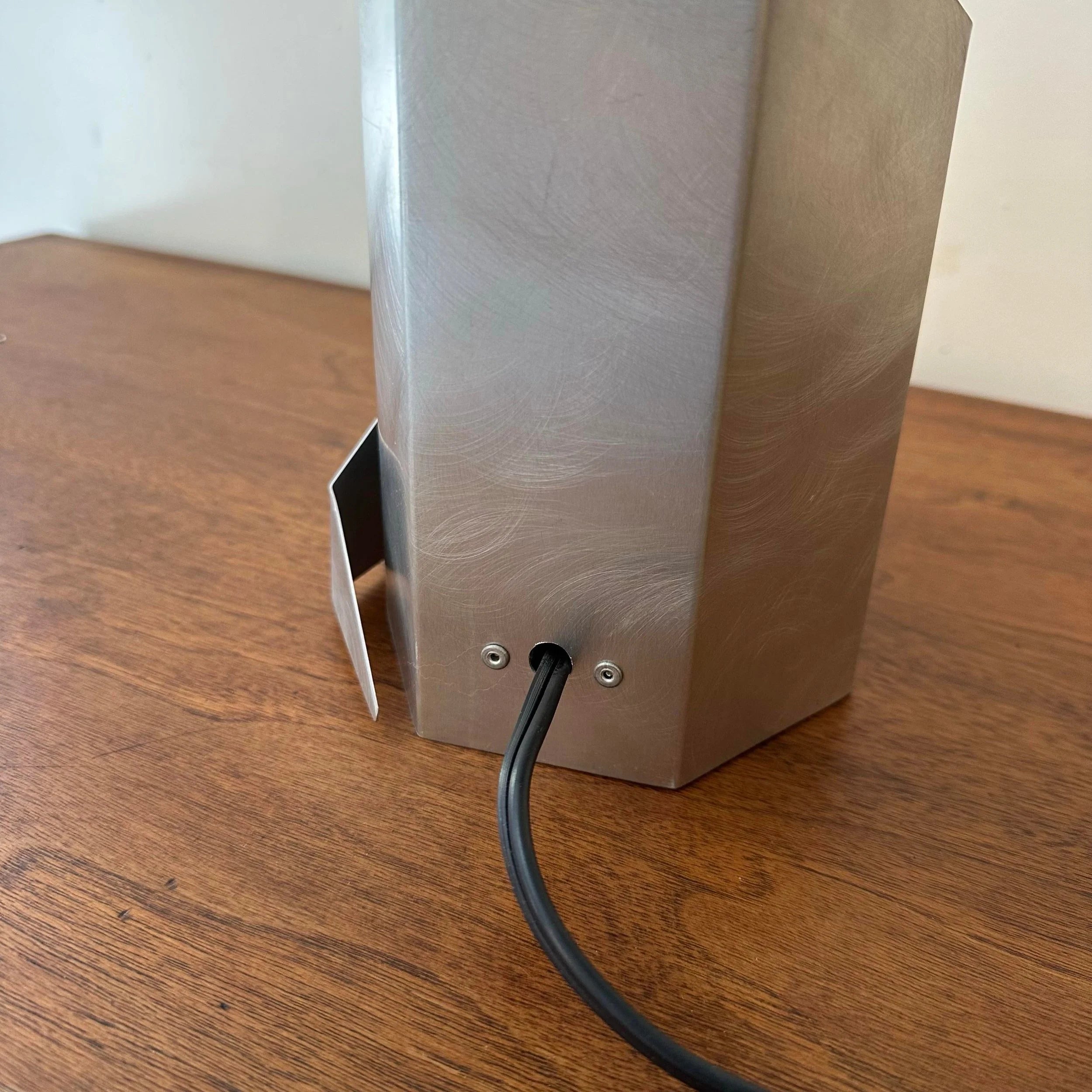 1970s Constructivist Table Lamp in Folded Aluminum by Godley-Schwan