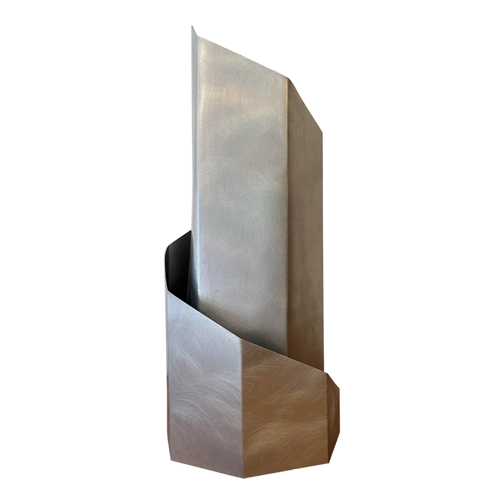 1970s Constructivist Table Lamp in Folded Aluminum by Godley-Schwan
