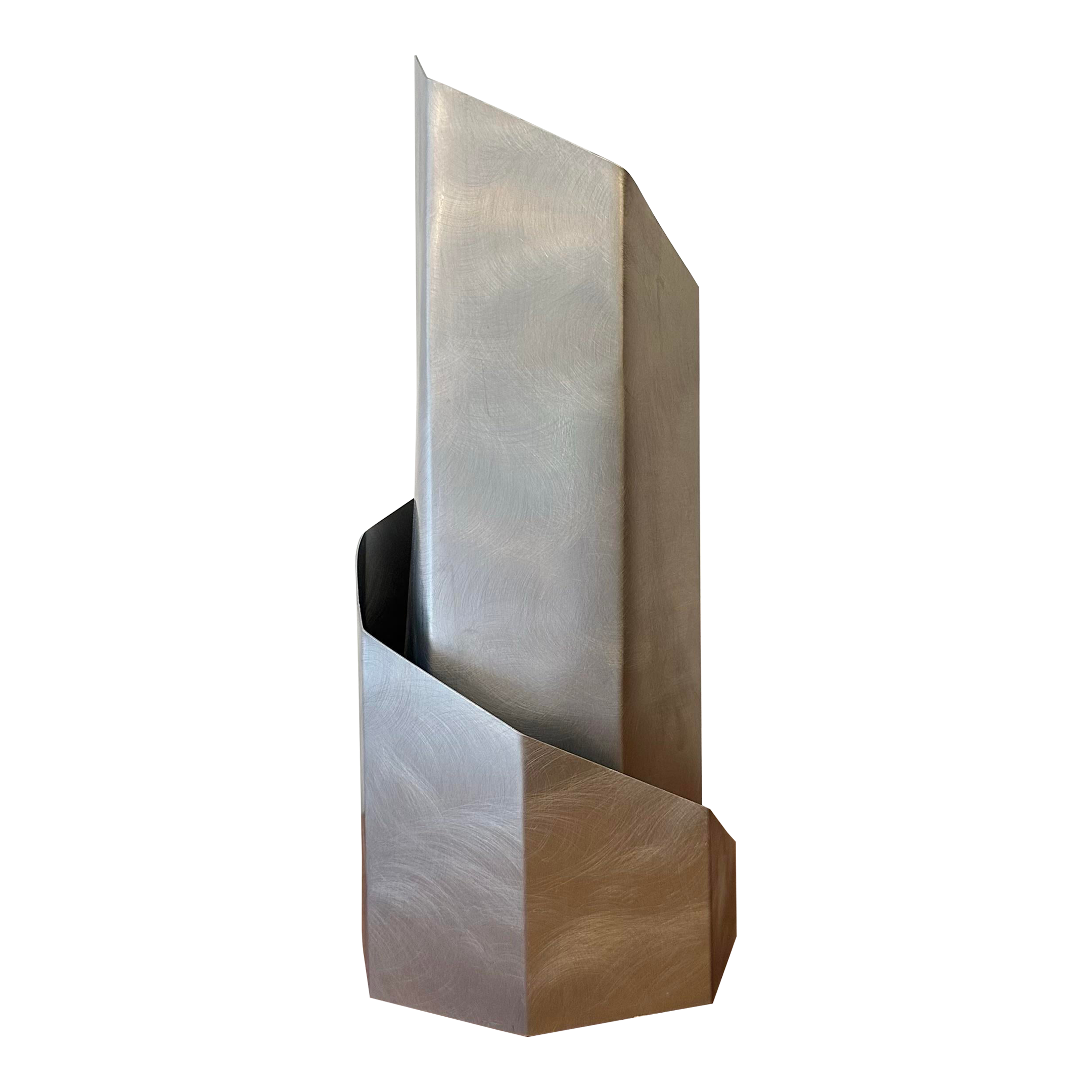 1970s Constructivist Table Lamp in Folded Aluminum by Godley-Schwan
