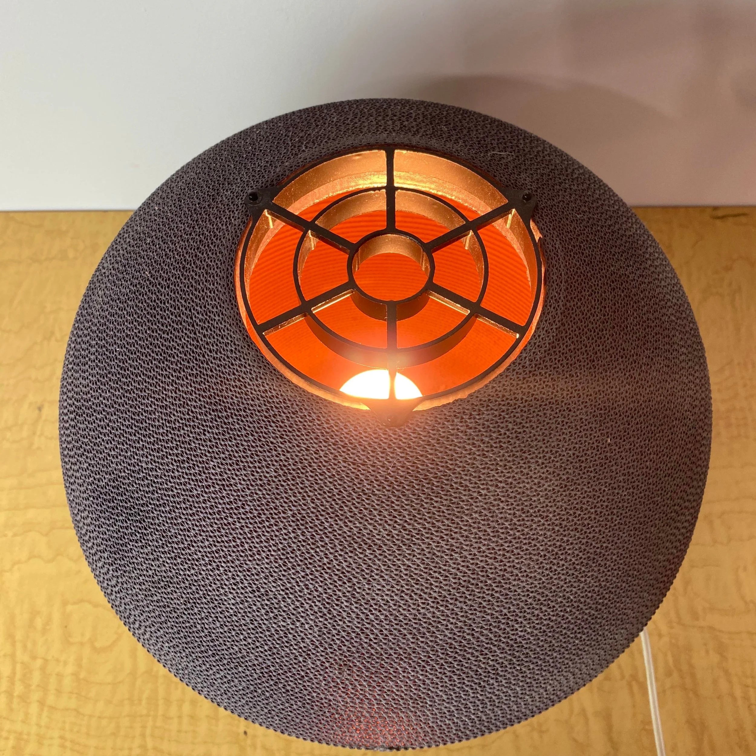 1970s Corrugated Cardboard Table Lamp