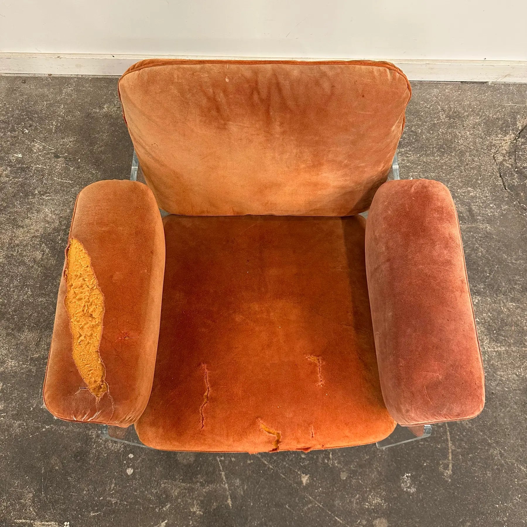 1970s Italian Pol Flex Artegna Lucite & Chrome Lounge Chair