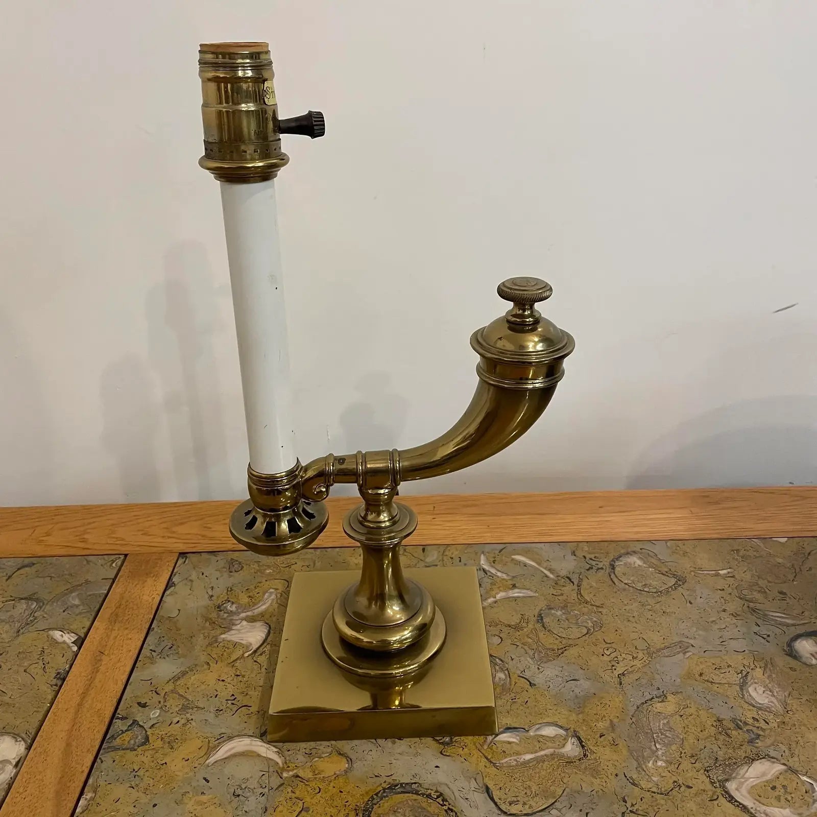 1970s Mid-Century Modern Brass Stiffel Table Lamp