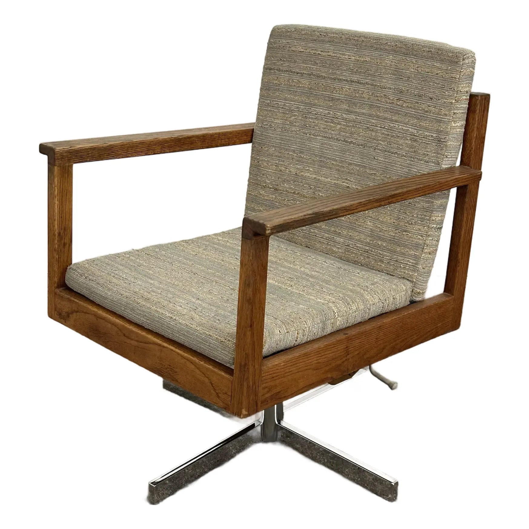 1971 Arden Riddle Oak Swivel Rocking Office Chair Mid Century Modern