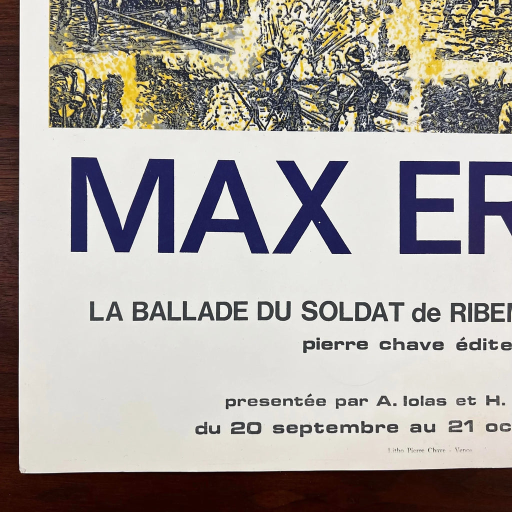 1972 Lithograph Max Ernst “The Ballad of the Soldier” Exhibition Poster