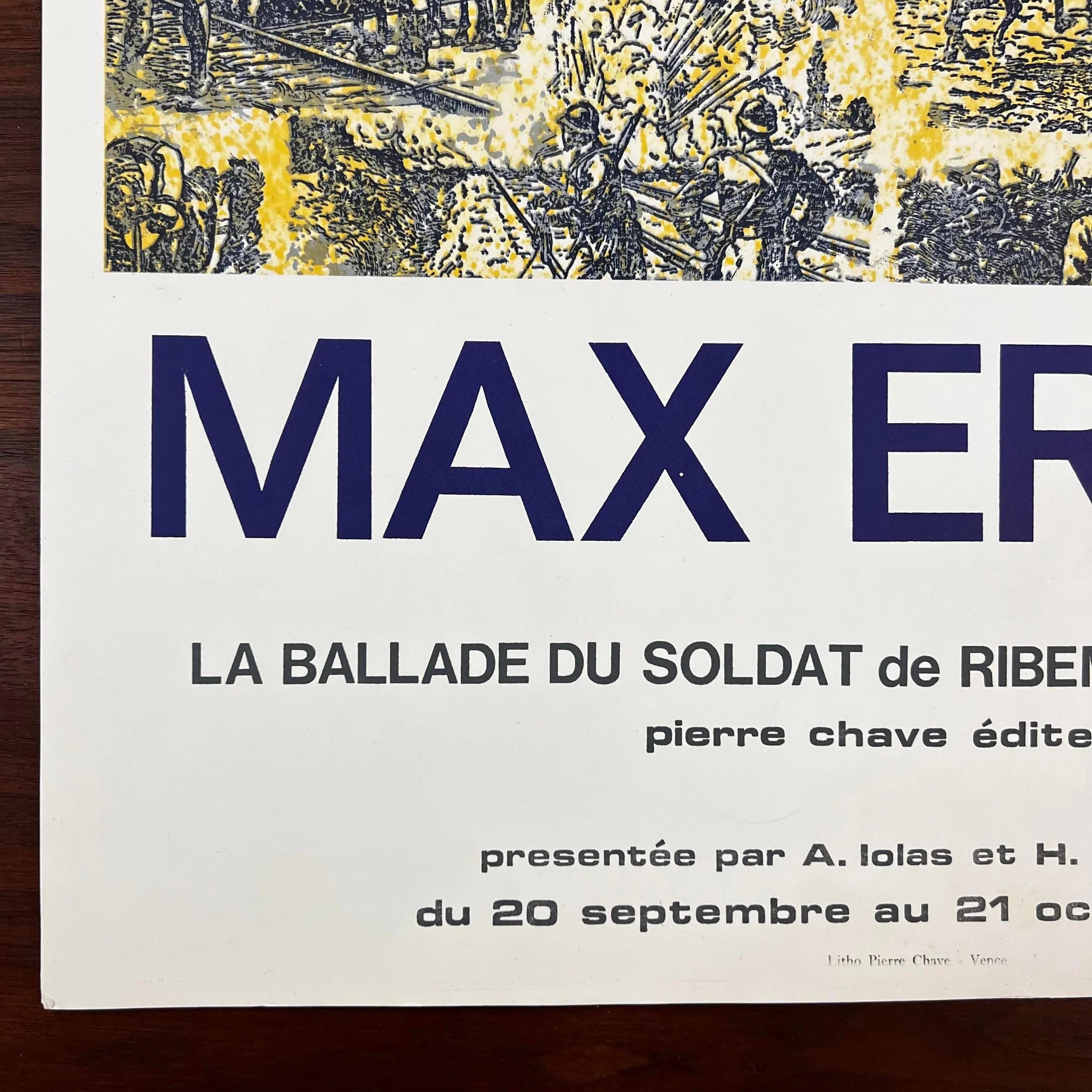 1972 Lithograph Max Ernst “The Ballad of the Soldier” Exhibition Poster