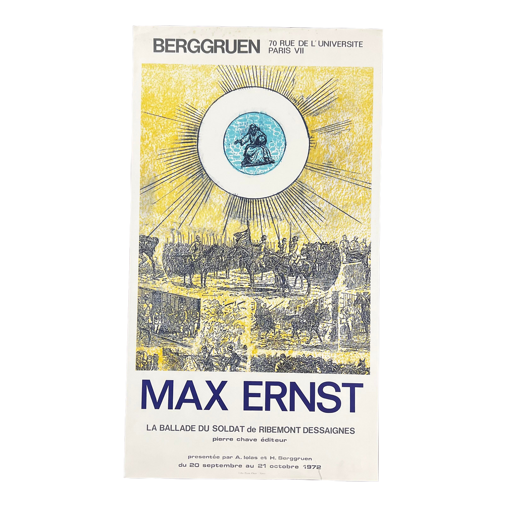1972 Lithograph Max Ernst “The Ballad of the Soldier” Exhibition Poster