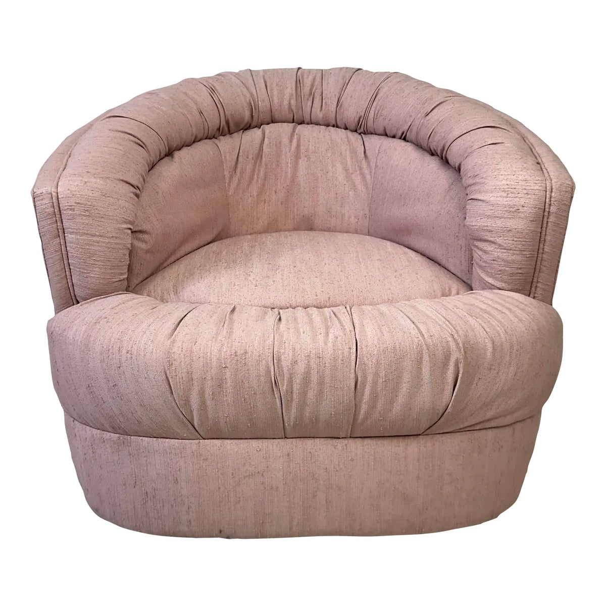 1980s Barrel Back Swivel Chair by Brookwood Furniture