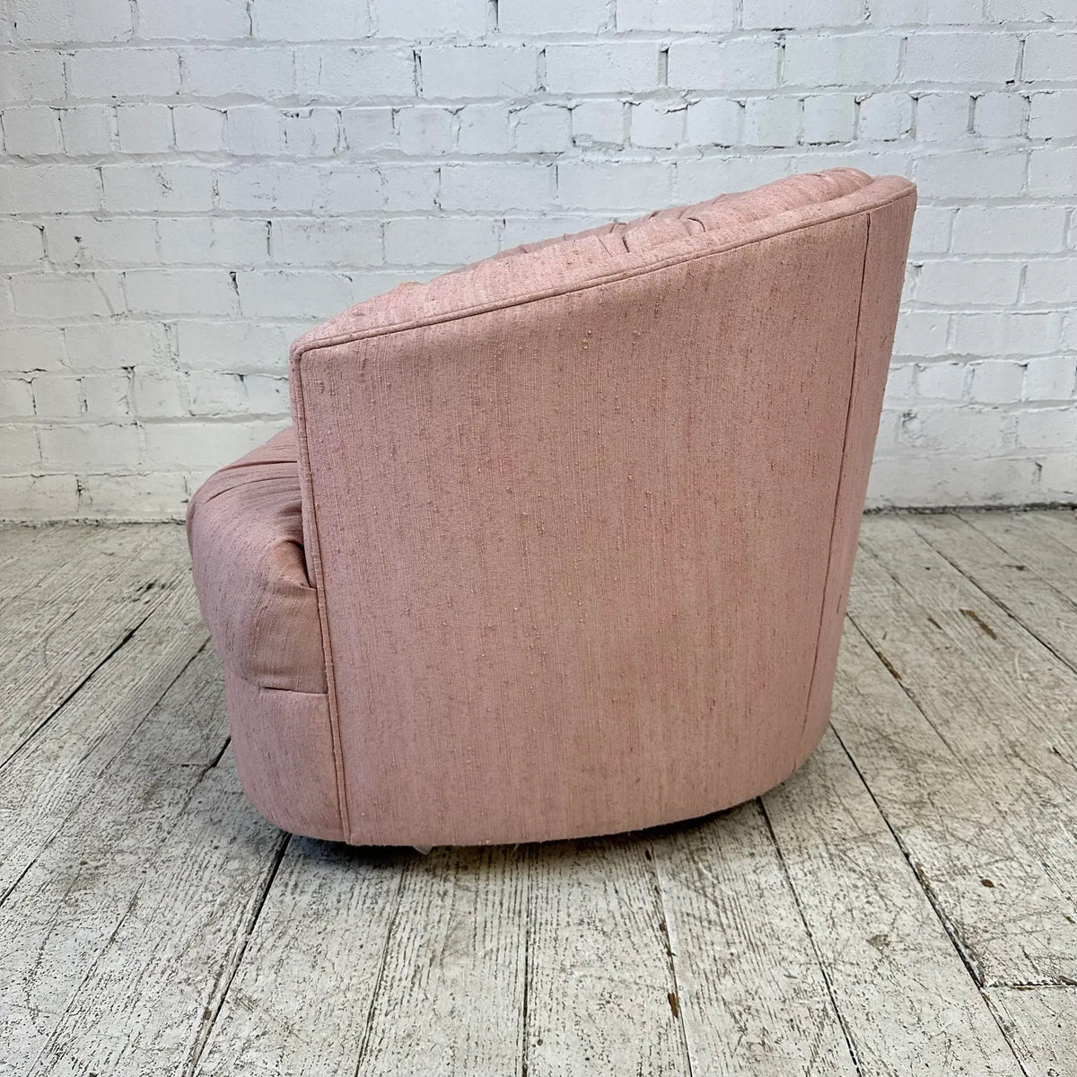 1980s Barrel Back Swivel Chair by Brookwood Furniture