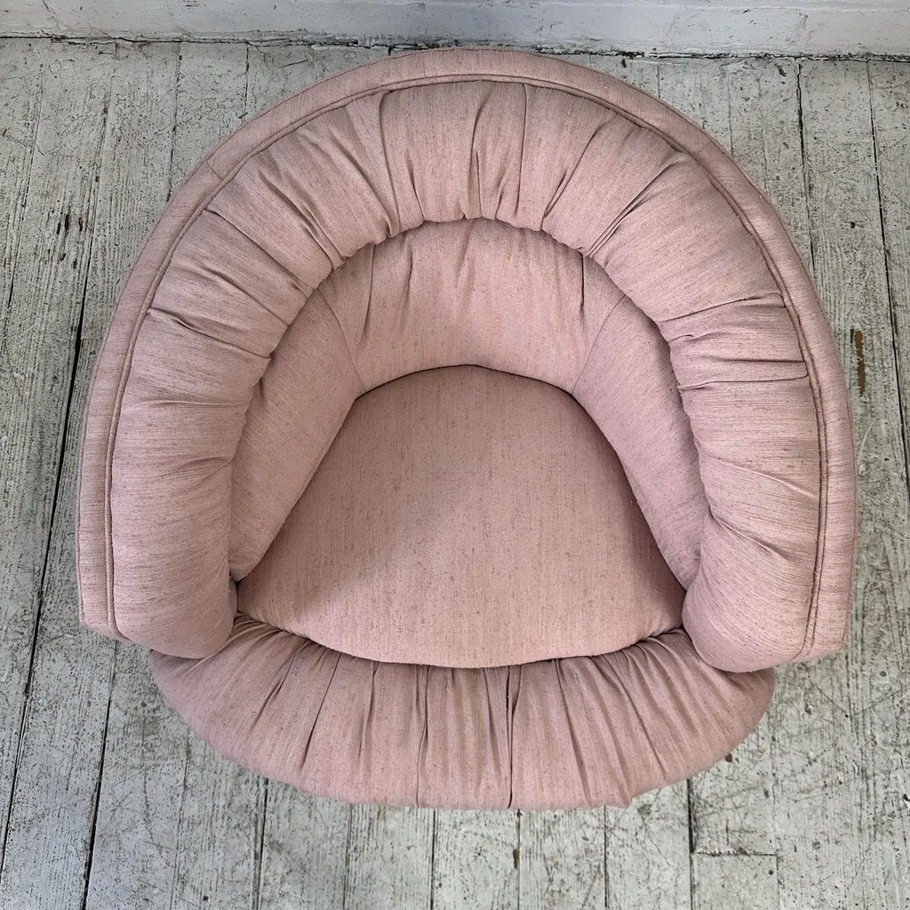 1980s Barrel Back Swivel Chair by Brookwood Furniture