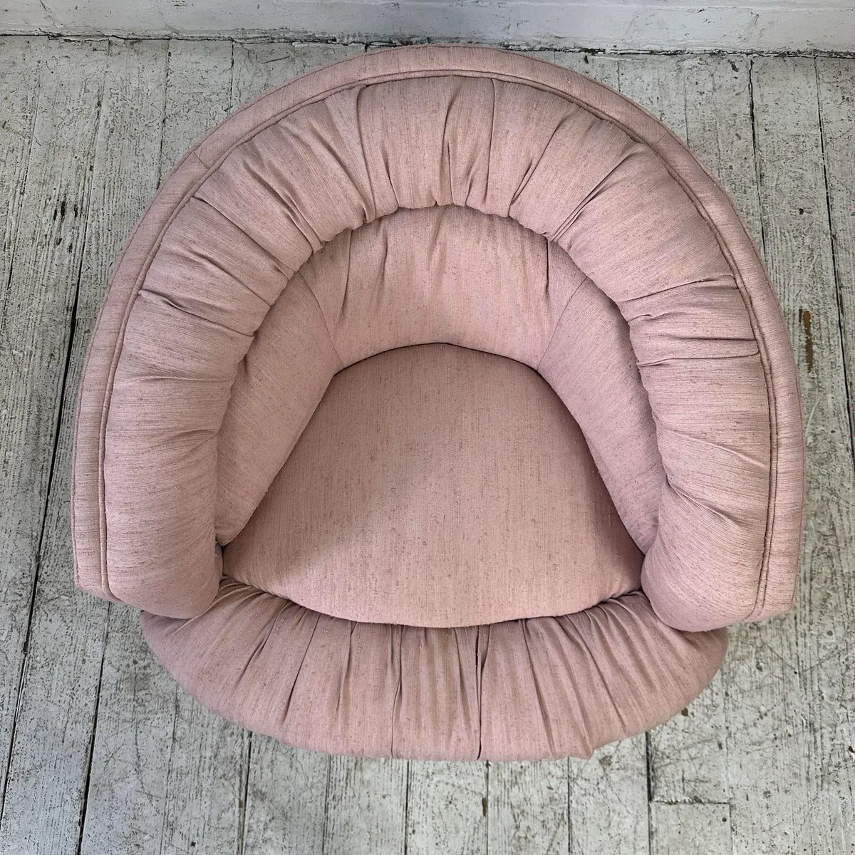 1980s Barrel Back Swivel Chair by Brookwood Furniture