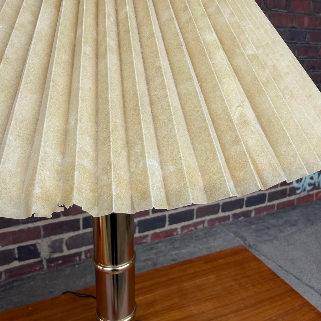 1980s Faux Bamboo Brass Table Lamps - A Pair