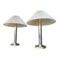 1980s Faux Bamboo Brass Table Lamps - A Pair