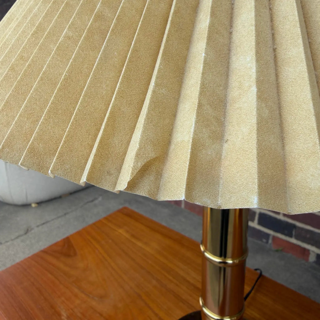 1980s Faux Bamboo Brass Table Lamps - A Pair