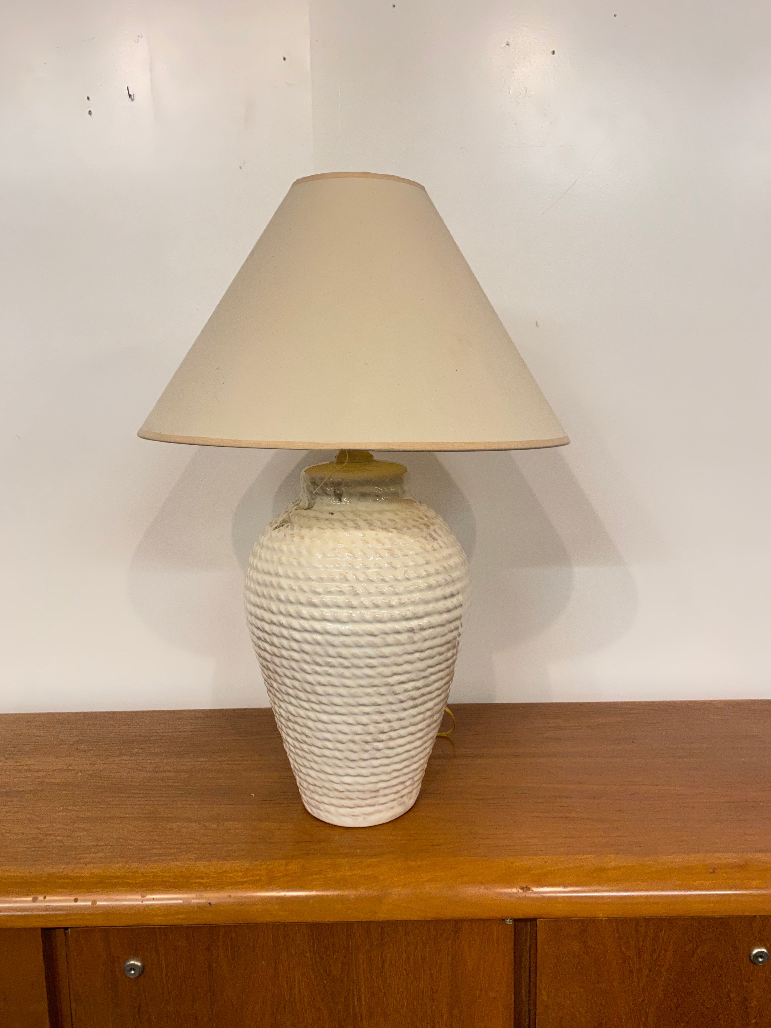1980s Faux Rope Table Lamp