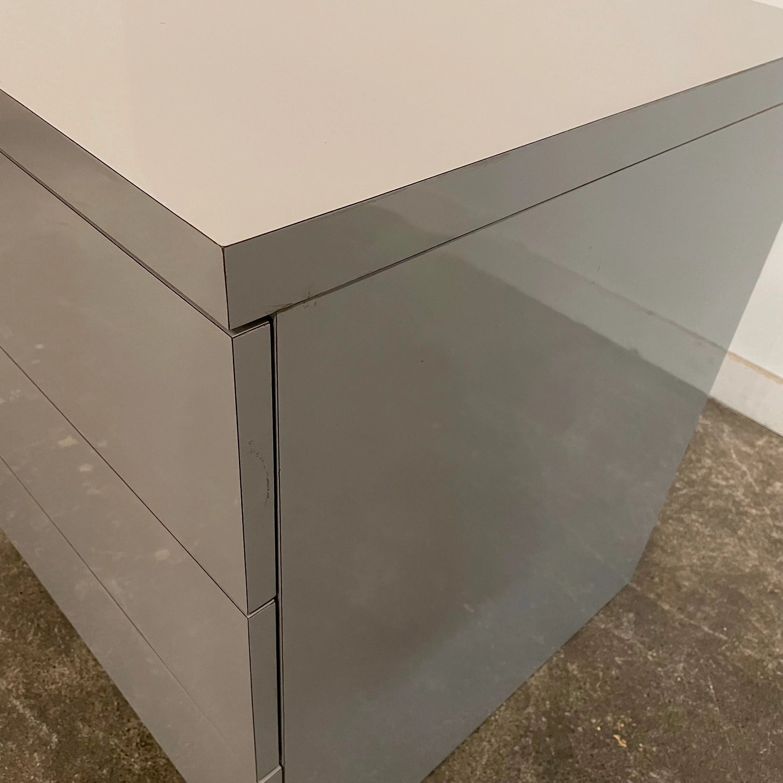 1980s Grey Cabinet 3 Drawer Dresser
