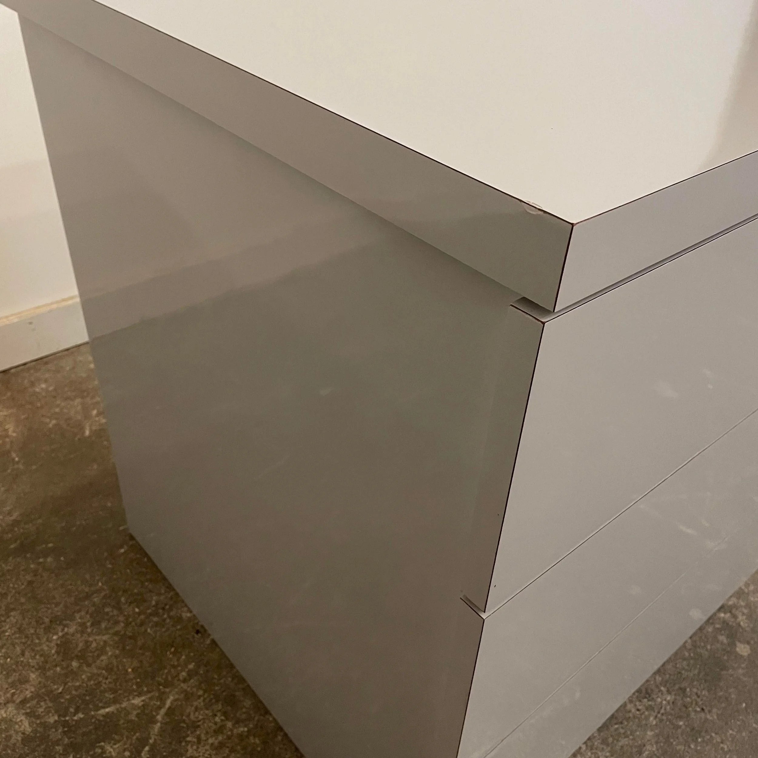 1980s Grey Cabinet 3 Drawer Dresser