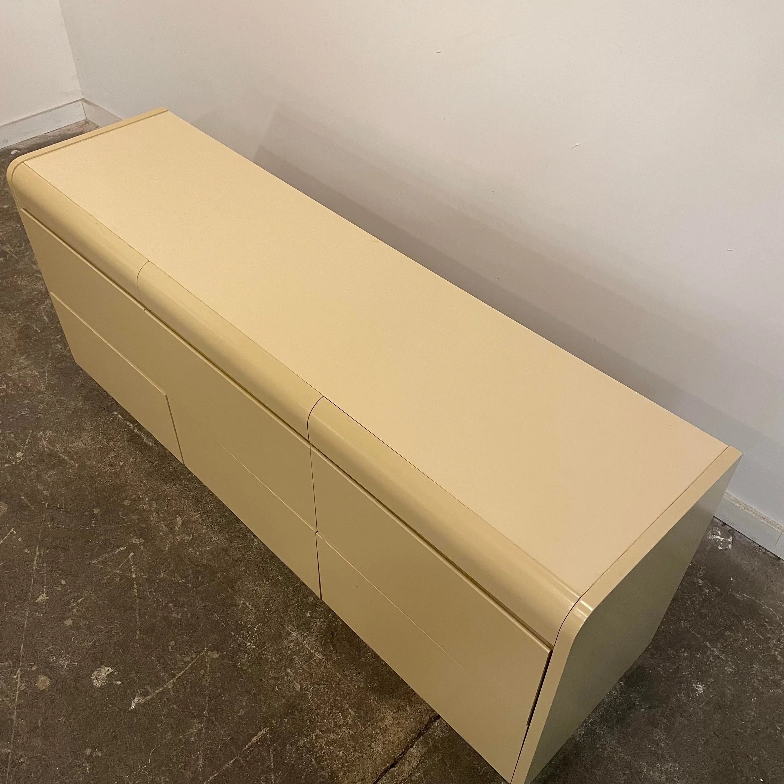 1980s Lane Brass 9 Drawer Low Dresser