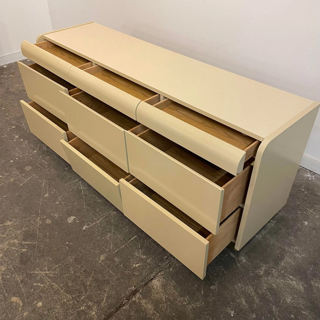 1980s Lane Brass 9 Drawer Low Dresser